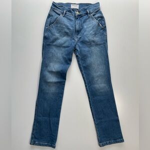 FRAME Le Slender Straight Jean Womens 25 (24x26.5) Thistle Wash Denim Distressed